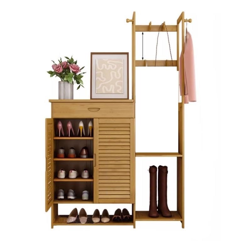 Shoe Shelf Shoe Storage Cabinet, Hall Tree with Shoe Rack for Entryway, Open Shelves, Drawers & Storage Cabinets, for Foyer, Entry Way, Hallway Shoe Rack(B)