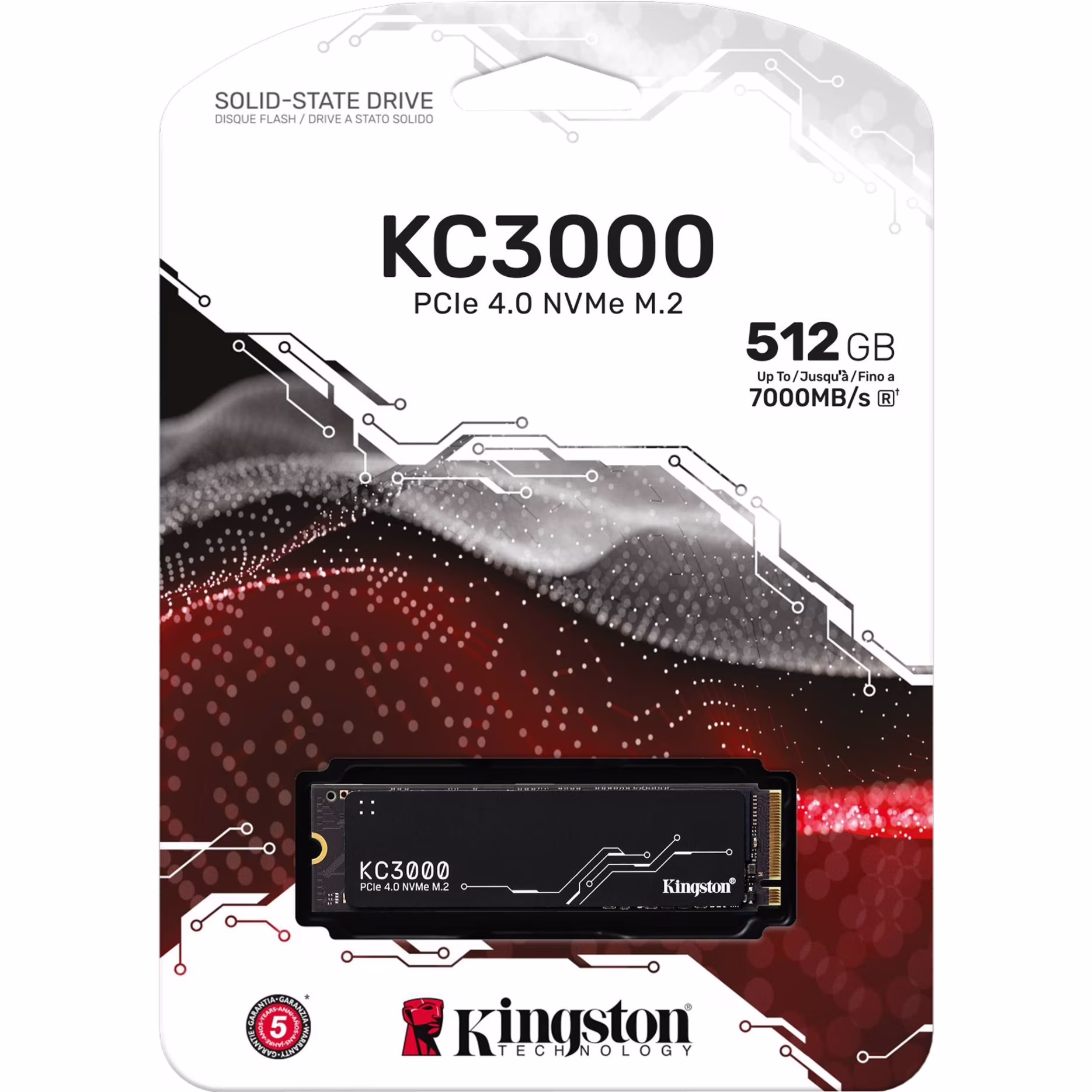 Kingston KC3000 M.2 2280 512GB PCIe 4.0 x4 NVMe 3D TLC Internal Solid State Drive (SSD) SKC3000S/512G