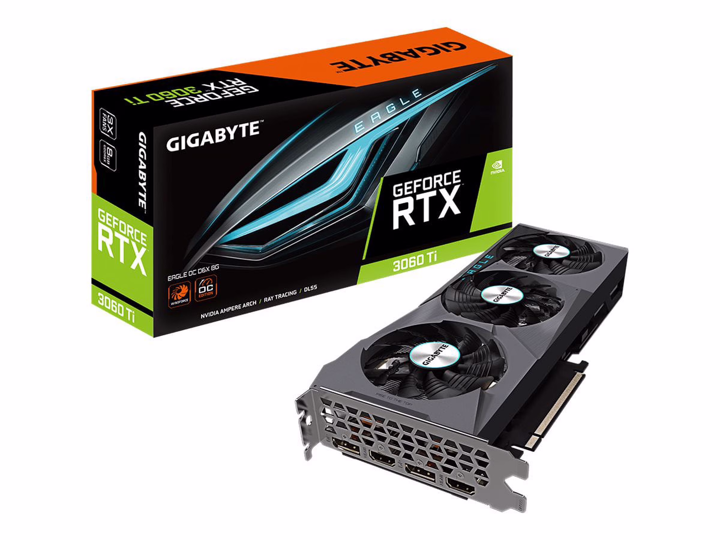 GIGABYTE Eagle GeForce RTX 3060 Ti 8GB GDDR6X Graphics GPU, PCI Express 4.0 x16 ATX Video Card GV-N306TXEAGLE OC-8GD