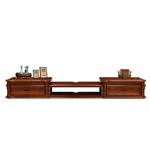 Floating TV Stand Cabinet Wall Mounted Tv Shelf,Pine Wood Material Floating Tv Unit Cabinet with Drawer,for Router Set-Top Box Remote Control Projector