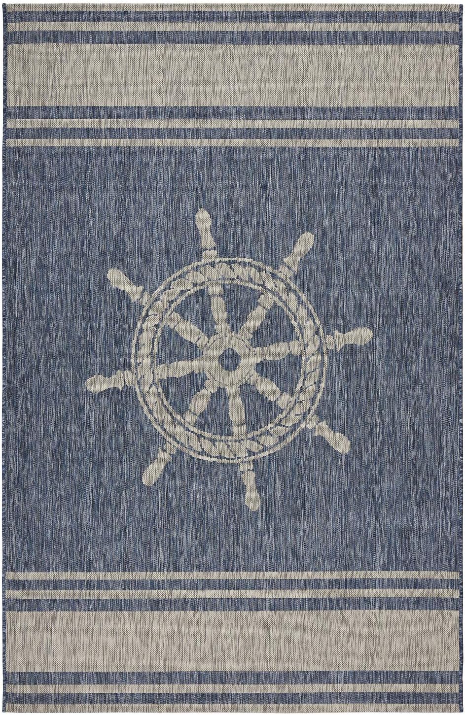 LR Home Captiva Nautical Helm Indoor/Outdoor Area Rug, 7'9