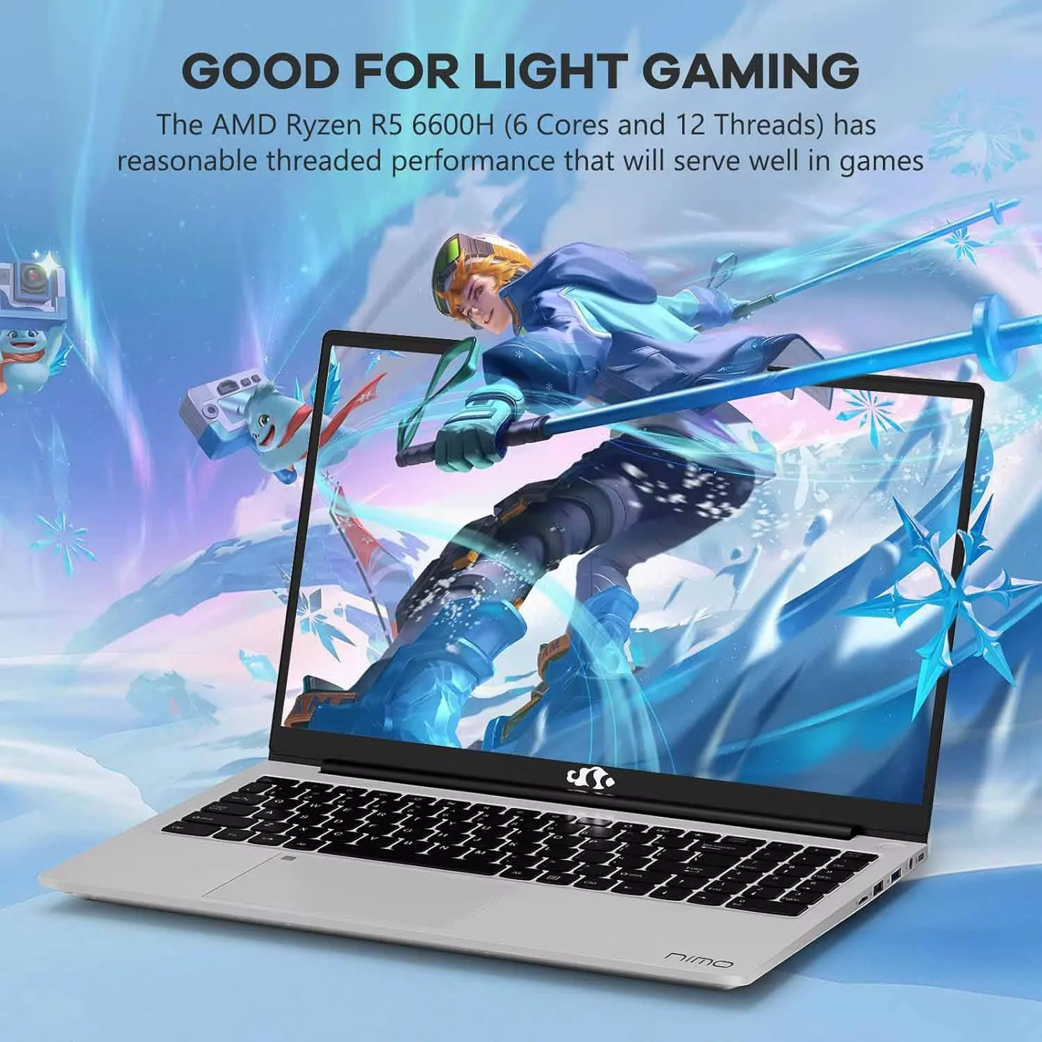15.6 Business-gaming-Laptop 6-Cores AMD Ryzen 5 6600H 660M 6nm GPU 32GB DDR5 1TB SSD(Beat i5-12450H up to 4.5GHz)100W Type-C FHD IPS Laptop-Computer with Fingerprint Backlit Keyboard WiFi5 Win11