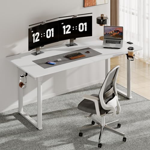 Stand Up Desk with 4 Legs, 71x32 Rectangle Desk with Memory Controller & Dual Motors, Standing Desk Height Adjustable from 28