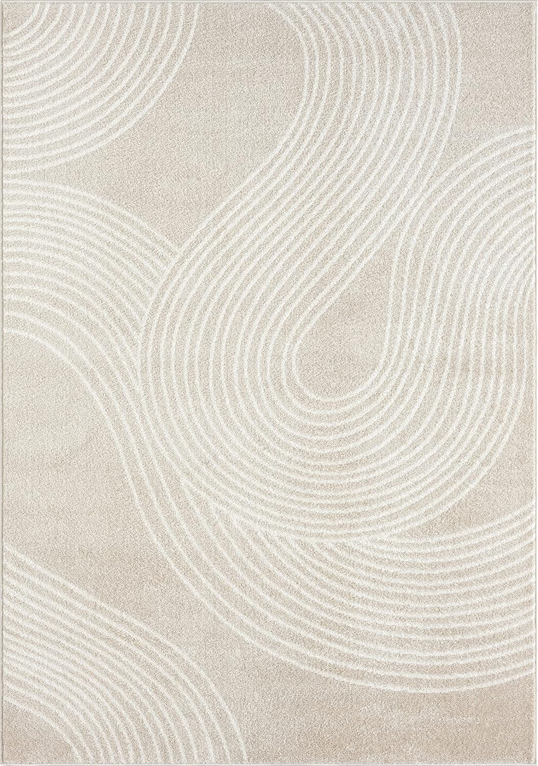 Abani Nuevo Collection Area Rug - Transitional Beige/Cream Design -5'3