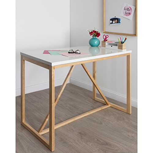 Kate and Laurel Kaya 36-Inch Tall Pub/Bar Table, Two-Toned Wood, White and Black