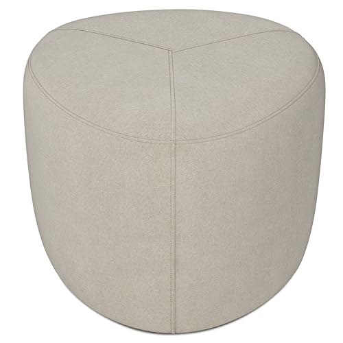 SIMPLIHOME Moore 18 inch Wide Contemporary Irregular Small Ottoman in Dusty Orange Linen Look Fabric, Fully Assembled for The Living Room and Bedroom