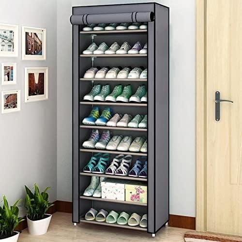 Multi Story Shoe Cabinet, Closet, Foyer, Space Saving Shoe Cabinet Storage Rack, Household Furniture Shoe Rack(Gray 9l)