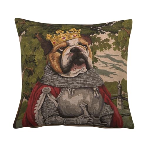 C The Lamb of God European Cushion Cover | Decorative Cushion Case with Cotton & Viscose | 18x18 Inch Cushion Cover for Living Room Couches and Sofas