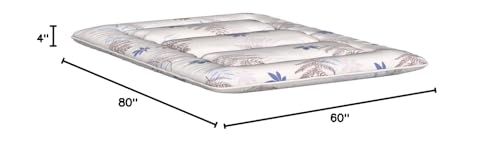 Japanese Floor Mattress, Futon Mattress with Portable Storage Bag, Roll Up Mattress Thick Tatami Mattress Suitable for Camping, Guest Room, Grey, Queen