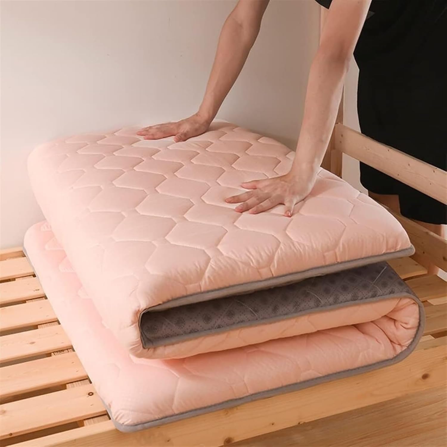 Japanese folding mattress, futon Floor mat student Dormitory Comfort Portable soft and Breathable Tatami Futon Mat guest mattress for Home Camping(E,180 * 200cm)