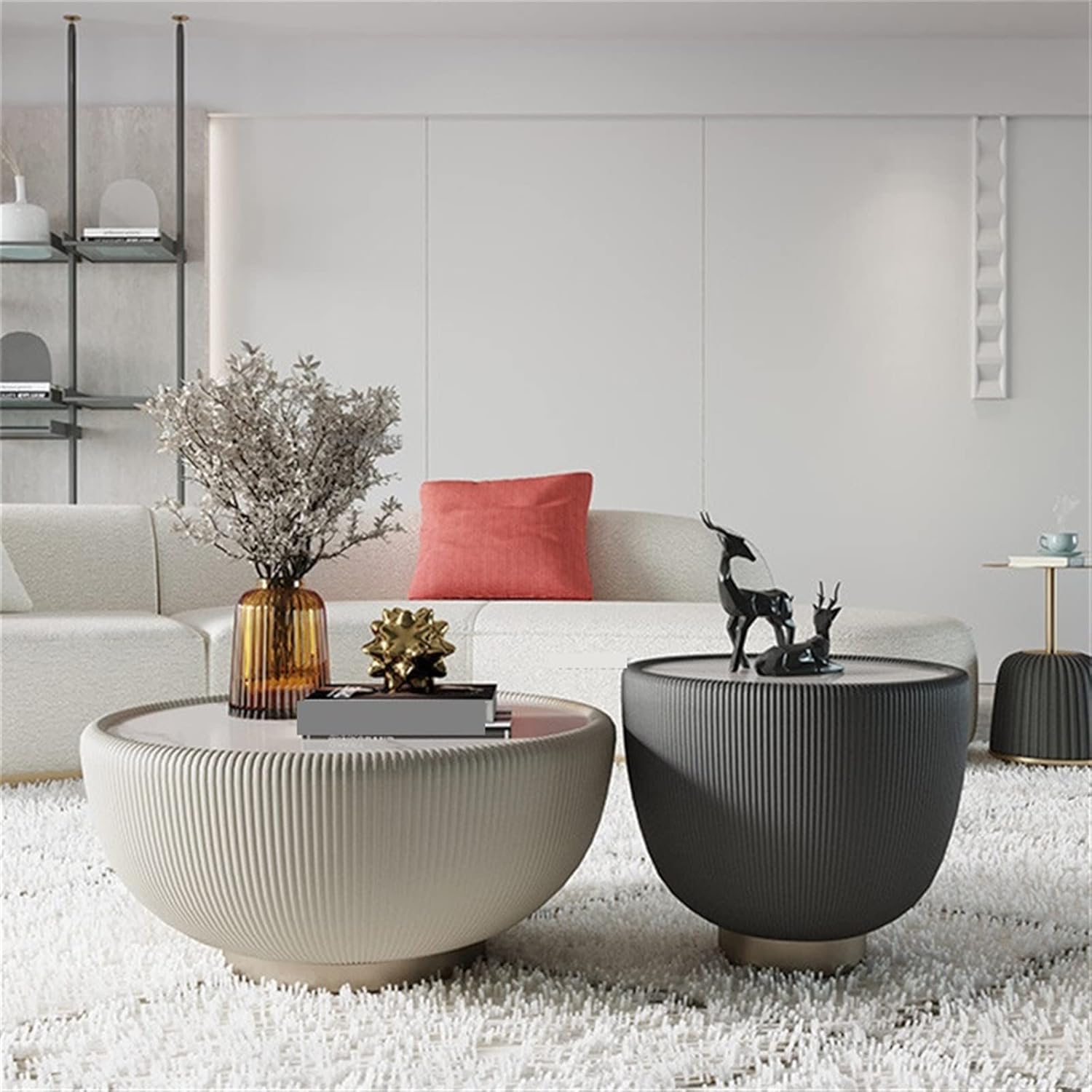 Side Tables Light Luxury Coffee Table for Living Room Furniture Small Apartment Creative Sofa Side Table Round Coffee Corner