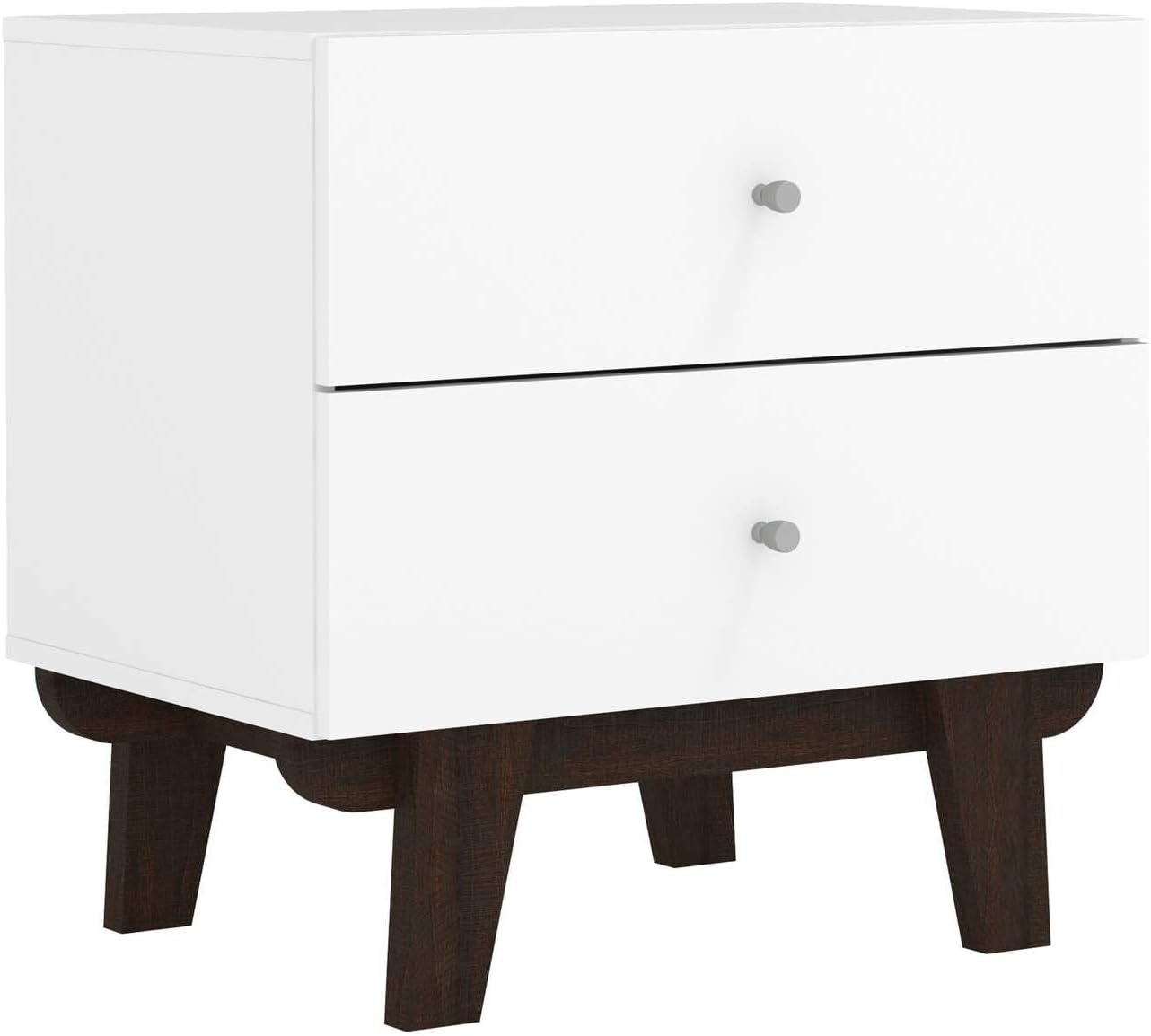 Hillsdale Kincaid 2-Drawer Modern Wood Nightstand in Matte White