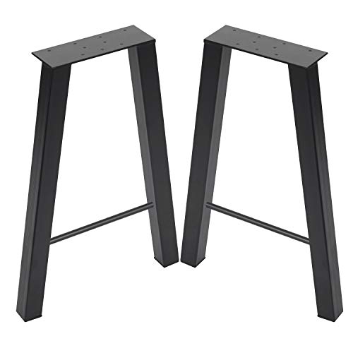 forimo 16inch Set of 2 Industrial Rustic Type Steel Table Legs 16”x11” Dining Table Legs 16”Height 11”Wide Metal Iron Chair Bench Coffee Table Legs Baking Finish