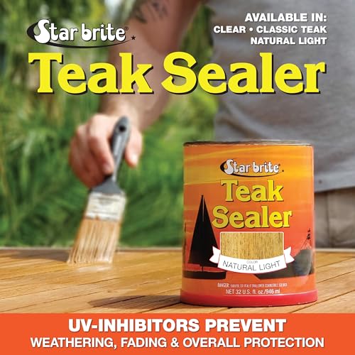 STAR BRITE Teak Sealer - No Drip, No Splash Formula - One-Coat, Durable Protection for All Fine Woods - Perfect for Outdoor Furniture & Marine Use - Classic Teak, 16 Ounce Pint (088016)