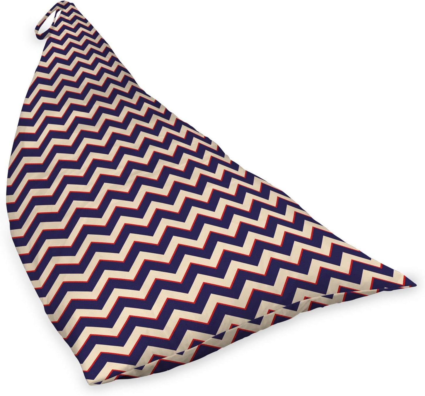 Ambesonne Navy Lounger Chair Bag, Zigzag Striped Design in Modern Colors with Art Fashion Chevron Lines Pattern, High Capacity Storage with Handle Container, Lounger Size, Purple Tan Red