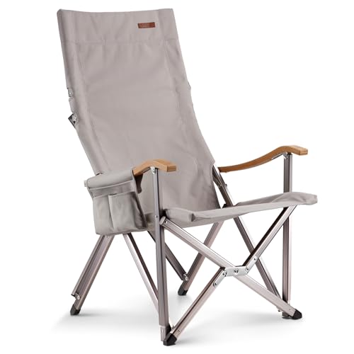 ICECO Hi1600 High Back Camping Chairs for Adults, Heavy Duty Folding Chair for Outside, Portable Outdoor Chairs with Storage Bag, Hold Up 600 LBS, 10 Years Warranty (Not Adjustable)