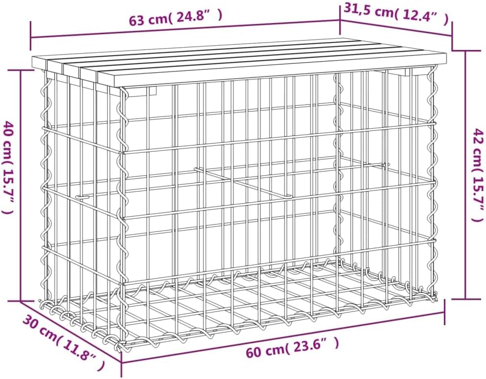 Patio Bench Gabion Design 24.8
