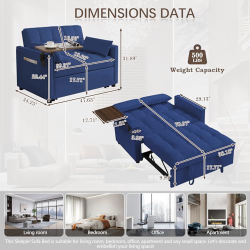 3 in 1 Sleeper Sofa Bed,47