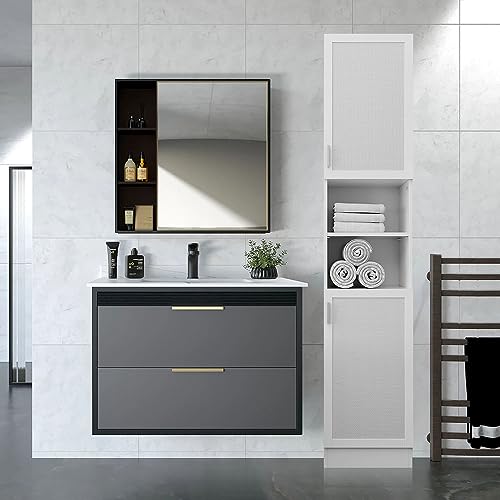 Narrow Linen Tower Cabinet, 70.87