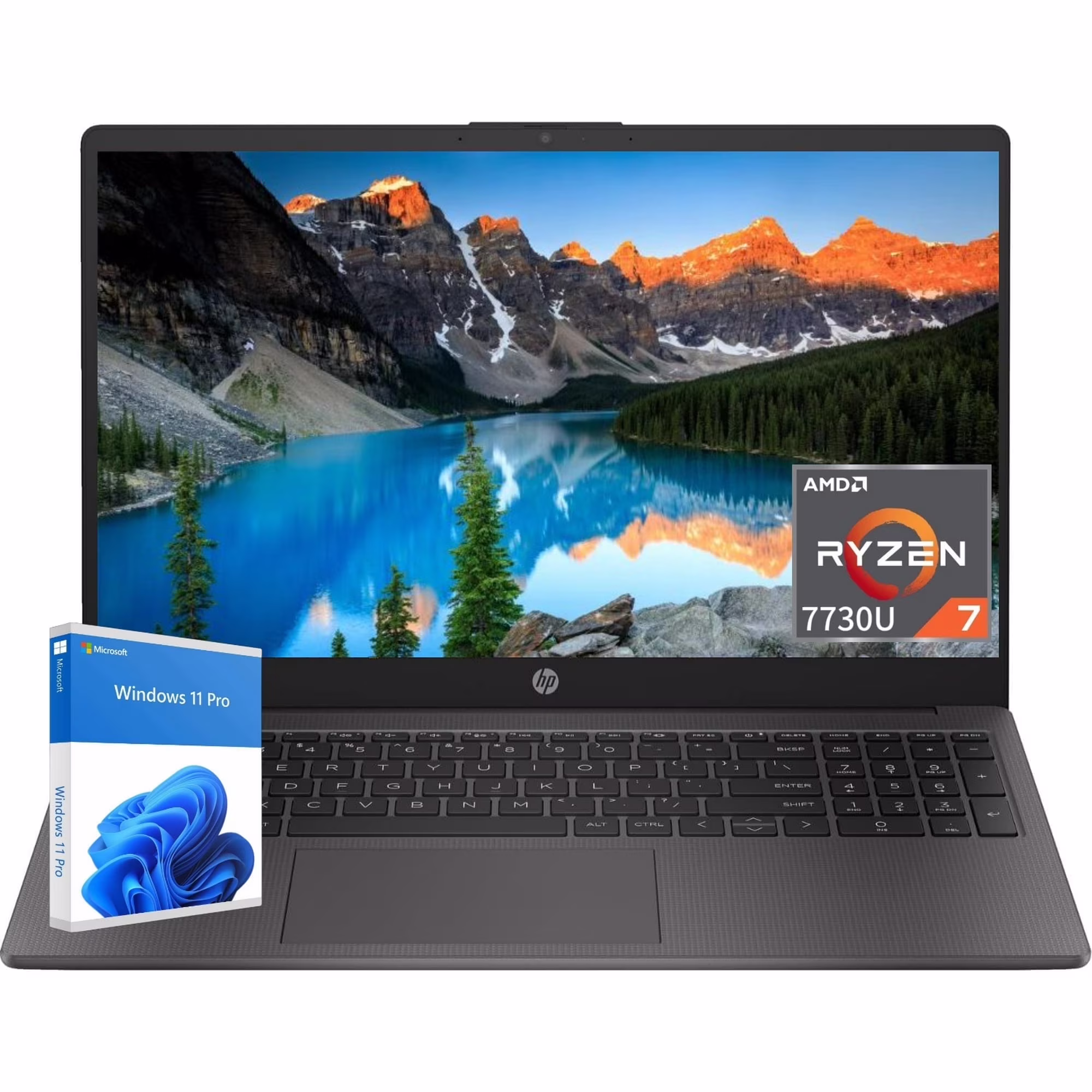 2025 HP Newest 255 G10 15.6" FHD Business Laptop, AMD Ryzen 7 7730U 2.0GHz Up to 4.5GHz,64GB RAM 2TB SSD,Bluetooth, HDMI, Wi-Fi 6, Webcam, Black, Windows 11 Pro
