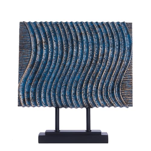 CECEQU Modern Sail Statues | Abstract Decorative Sculptures, Decor Items for Home Decor Accents, Ideal for Office, Living Room, Entry Table, Tabletop, above Cabinet Decorations (Blue Vertical Bar)