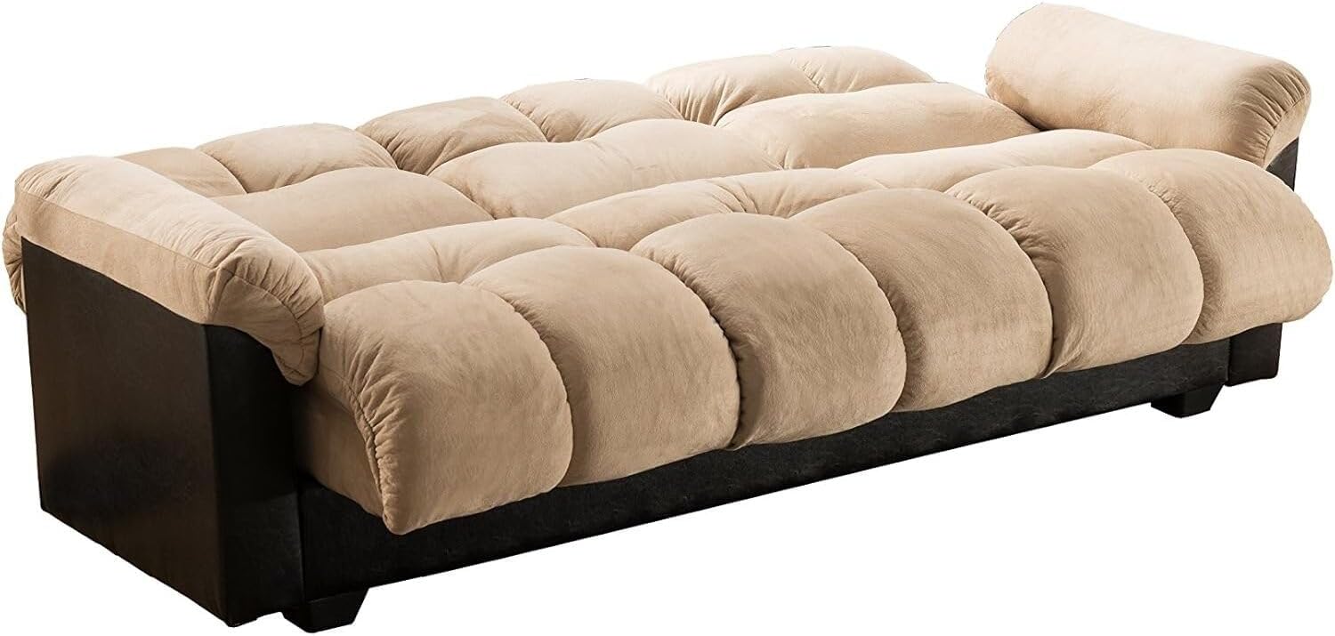 Lakefront Luxury Sectional Sofa London Storage Futon Sectional Sofa Bed Living Room Couch, Beige Sectional Couch, Beige, 51.5