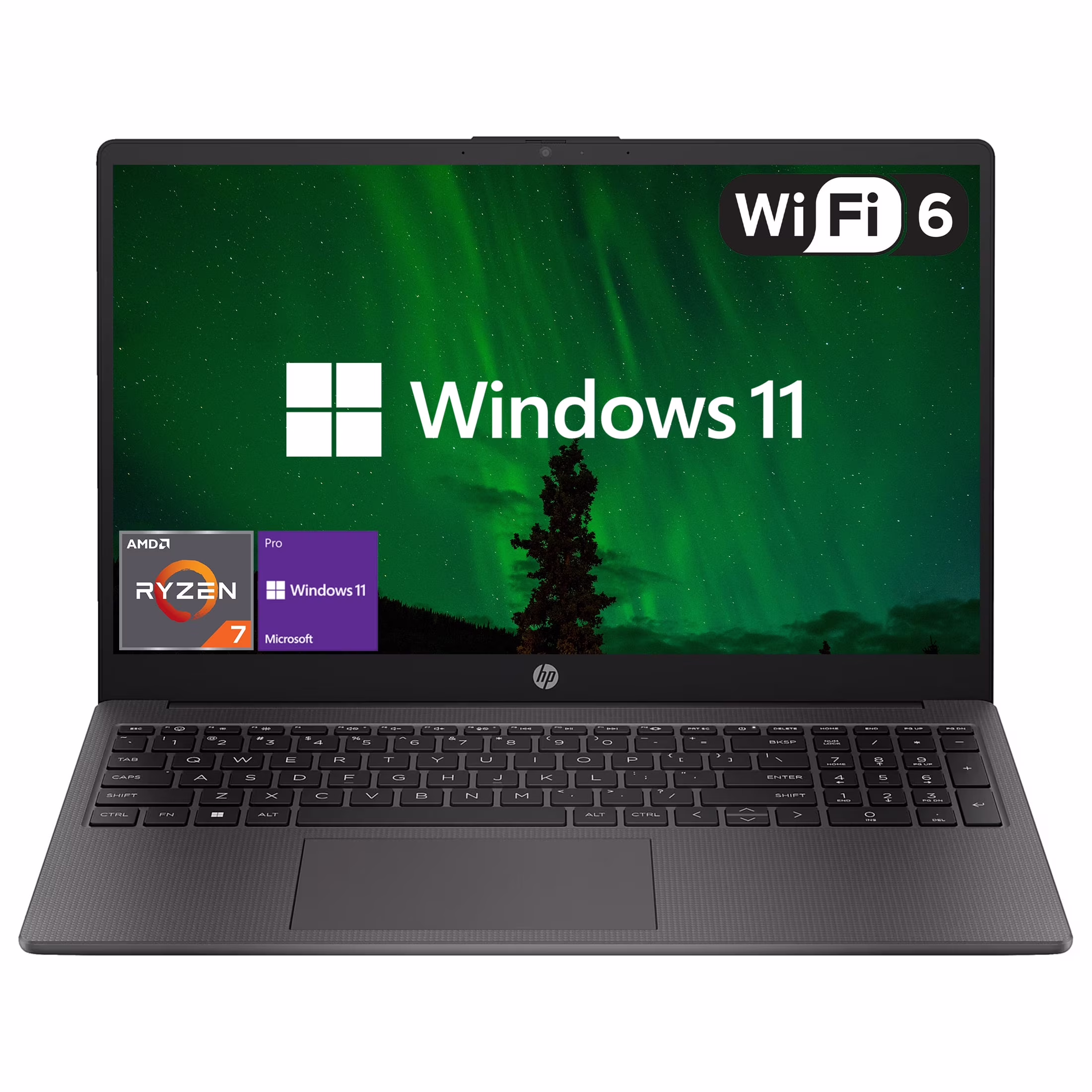 HP Newest 255 G10 Professional Business Laptop, AMD Ryzen 7 7730U, 15.6" FHD IPS Display, 32GB RAM, 1TB SSD, HDMI, Wi-Fi 6, Webcam, W11P, Black