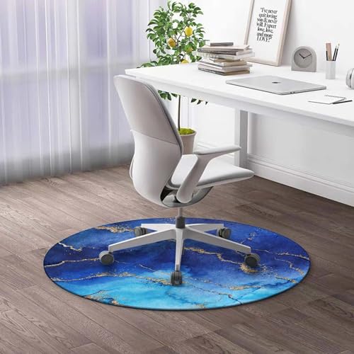 Round Rug 39 in Compass Office Chair Mat Black Office Rugs for Rolling Chairs Office Home Floor Protector mat Chairmats