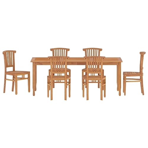 7 Piece Patio Dining Set Solid Wood Teak,Premium Teak Wood Patio Dining Set Comfort and Durability for Your Outdoor, Patio Furniture Sets, Outdoor Furniture Sets