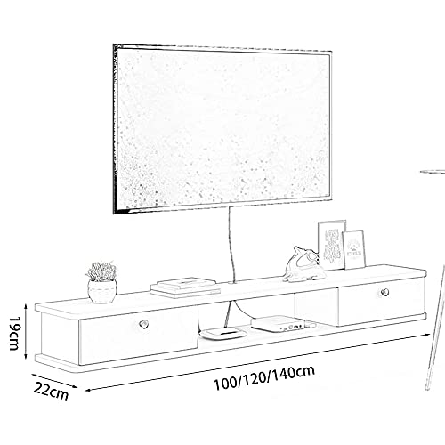 Floating TV Stand Cabinet Entertainment Floating Wall Unit,Matte Hanging TV Console,for Home Office Storing Cable Boxes Routers DVD Players Set-top Box Photo Frames