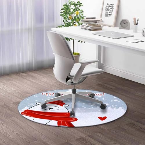 Round Rug 5 FT Floral Office Chair Mat for Carpets Flower Office Gaming Chair Mat Office Chair Mat Protector for Carpeted Floors