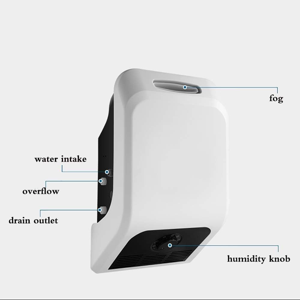 Humidifier Wall-Mounted Humidifier Ultrasonic Mist 43L Direct Connect Waterline Silent Sprayer for Commercial Home Grow Room Garden Industrial