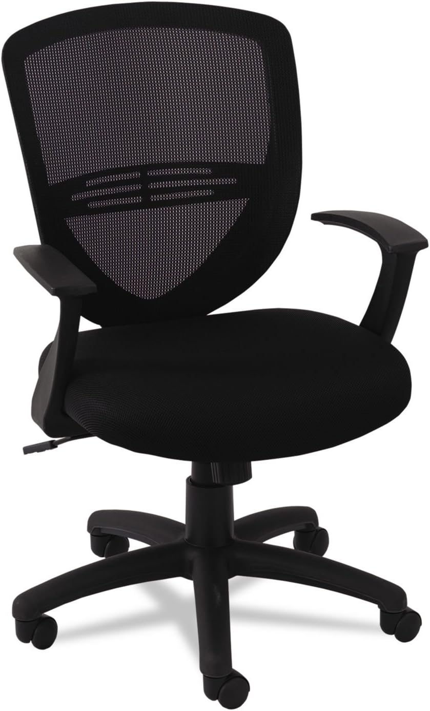 OIF VS4717 Swivel/Tilt Mesh Mid-Back Task Chair, Fixed Cantilevered Arms, Black