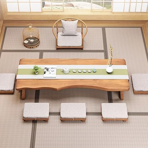 Living Room Coffee Table Japanese Style Floor Table Low Table, Reception Room Table Wooden Chairs and Stools Table for Floor Sitting Low Dining Table(Size:Stool(45x35x10cm))