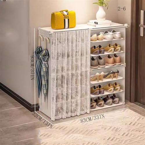 Shoe Storage Cabinet Simple Shoe Cabinet Doorway Home Organizer Space Saving Shoe Racks Shoe Cabinet(Brown)