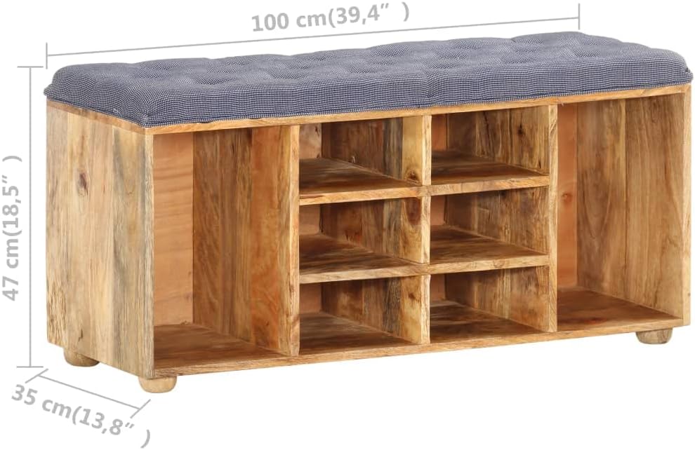 vidaXL Hall Bench, Wooden Bench with Shelves and Compartments, Entryway Bench, Hallway Storage Bench for Living Room Bedroom, Farmhouse