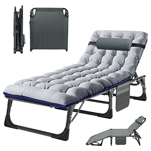 MOPHOTO Folding Bed with Mattress, Portable Foldable Adult Bed Frame for Guest, Fold up Bed Cot for Indoor Outdoor Travel Camp Vacation