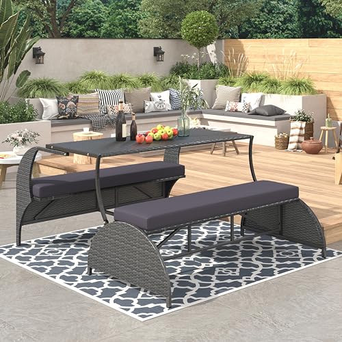 Versatile Outdoor loveseat That converts to Four Seats and a Table, Suitable for Gardens and lawns Furniture Sets for Patio, Lawn & Garden