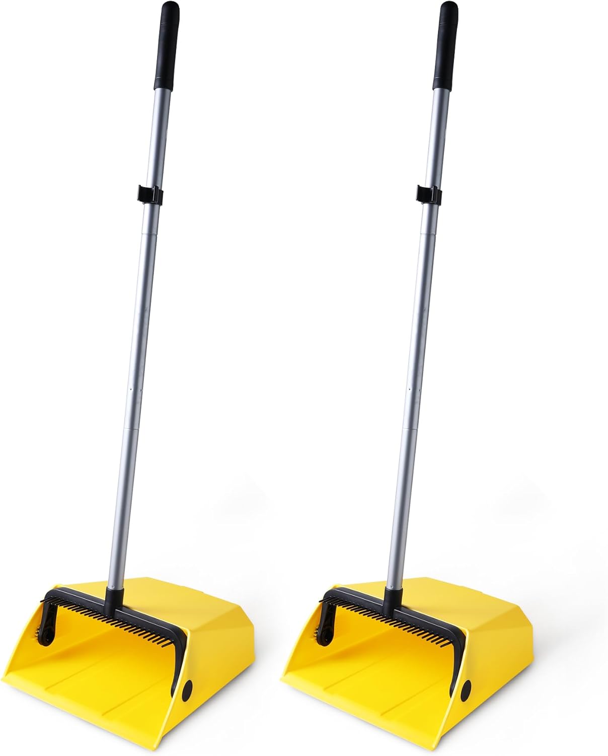 Yocada Commercial Dustpan with Comb Outdoor Indoor Perfect for Courtyard Garage Lobby Mall Market Floor Home Kitchen Room Office Pet Hair Rubbish 2PCS