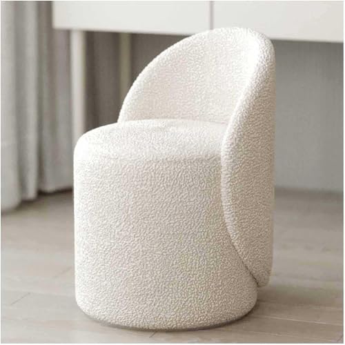 Faux Lamb Velvet Makeup Chair with Backrest,Dressing Table Stool,Comfortable Seat Stool,Soft Padded Seat Dining Chairs,for Living Room, Bedroom,Dressing Table,Rotatable,D