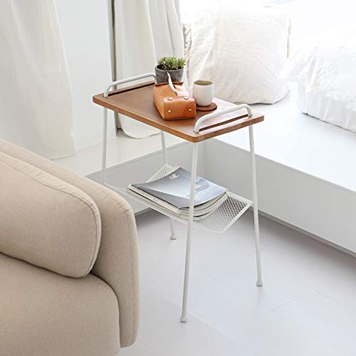 Tables Juan Nordic Wooden Sofa Side Living Room Corner Multifunction Magazine Rack Bedroom Bedside, 52x29x65CM (Color : Black)