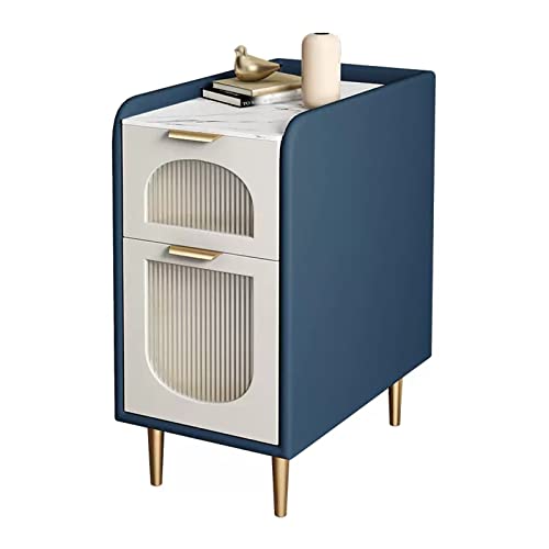 Nightstand Modern Wood Nightstand Accent Sofa Table Narrow Bedside Table with 2 Drawer End Table for Living Room Bedroom Bedside Table Anniversary, L30xD40xH60cm