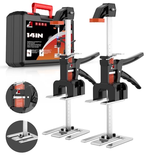 JANNIRESS Labor Saving Handle 2 Pack,14 In Construction Jack,Multifunctional Furniture Lifter Jacks for Installing Cabinets and Wall Tile Height Adjuster Handheld Tool, Load 600 LBS