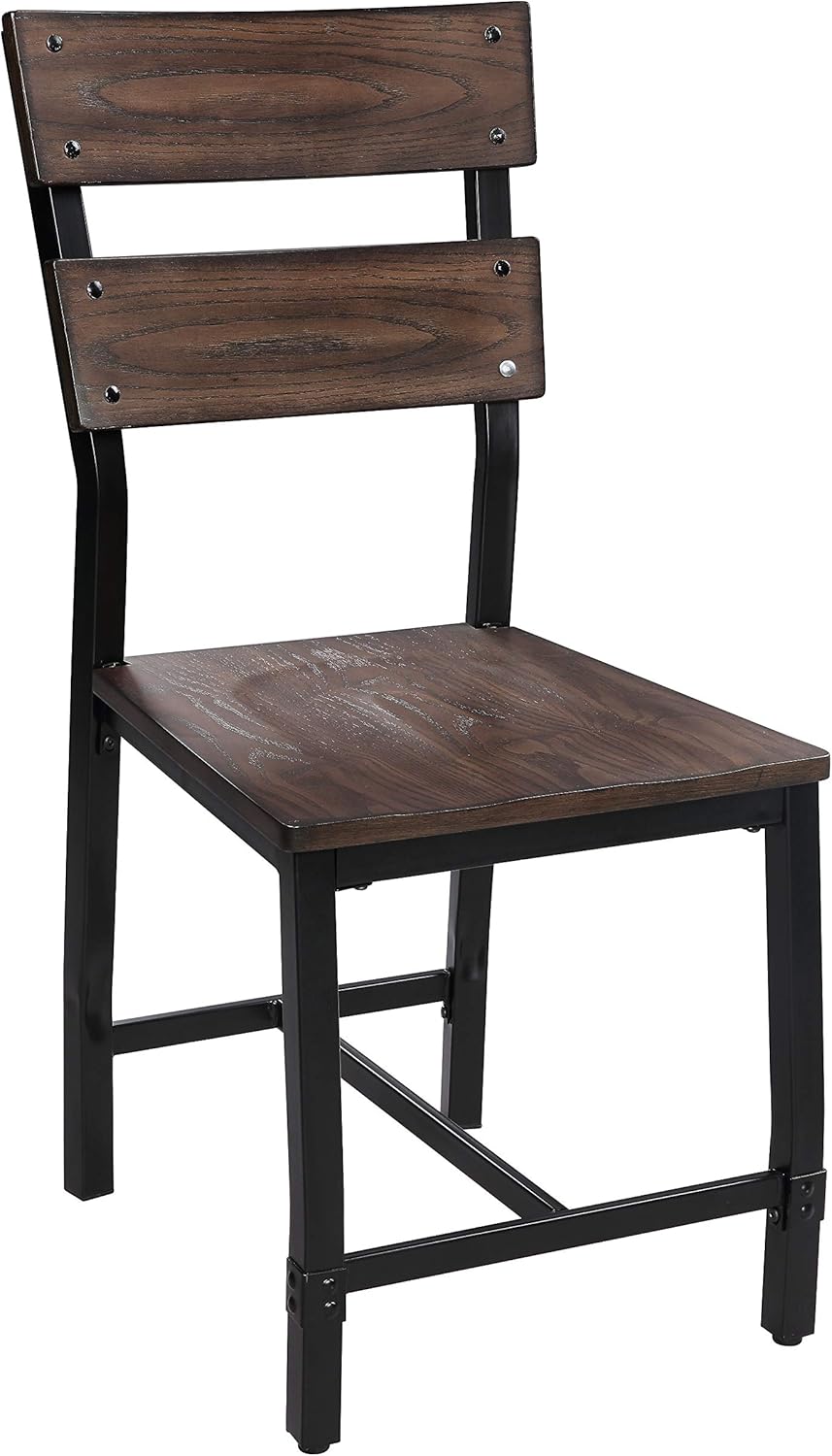 Acme Mariatu Wooden Armless Side Chair in Oak Set of 2