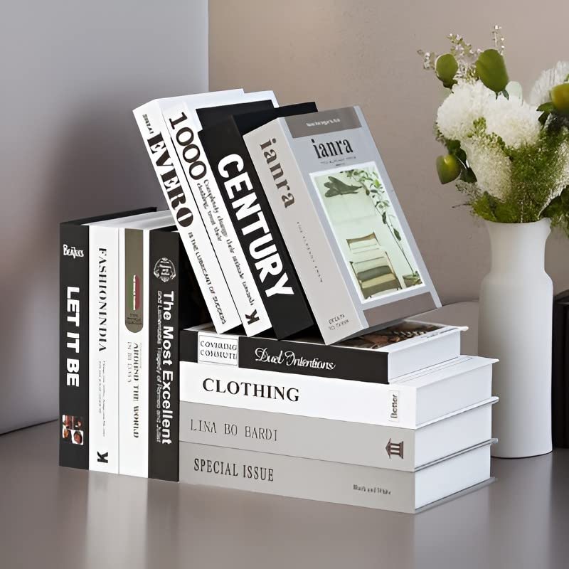 12 Pcs,Faux Books Decoration-Books Decor-Fake Decorative Books-Bookshelf Decor,Designer Luxury Modern for Home,Shelves Living Room Fashion Decorative Coffee Table Stacked(L-12 Pcs)