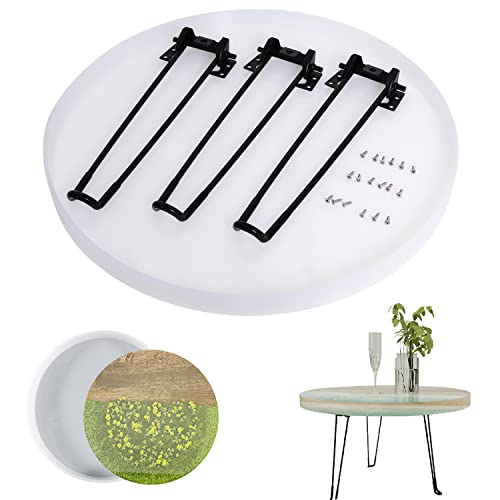 24 Inch Resin Table Molds, Large Thickened Round Silicone Resin Tray Molds, Epoxy Resin Topdesk Molds for Charcuterie Board, River Table, DIY Art Home Decoration (24 inch)