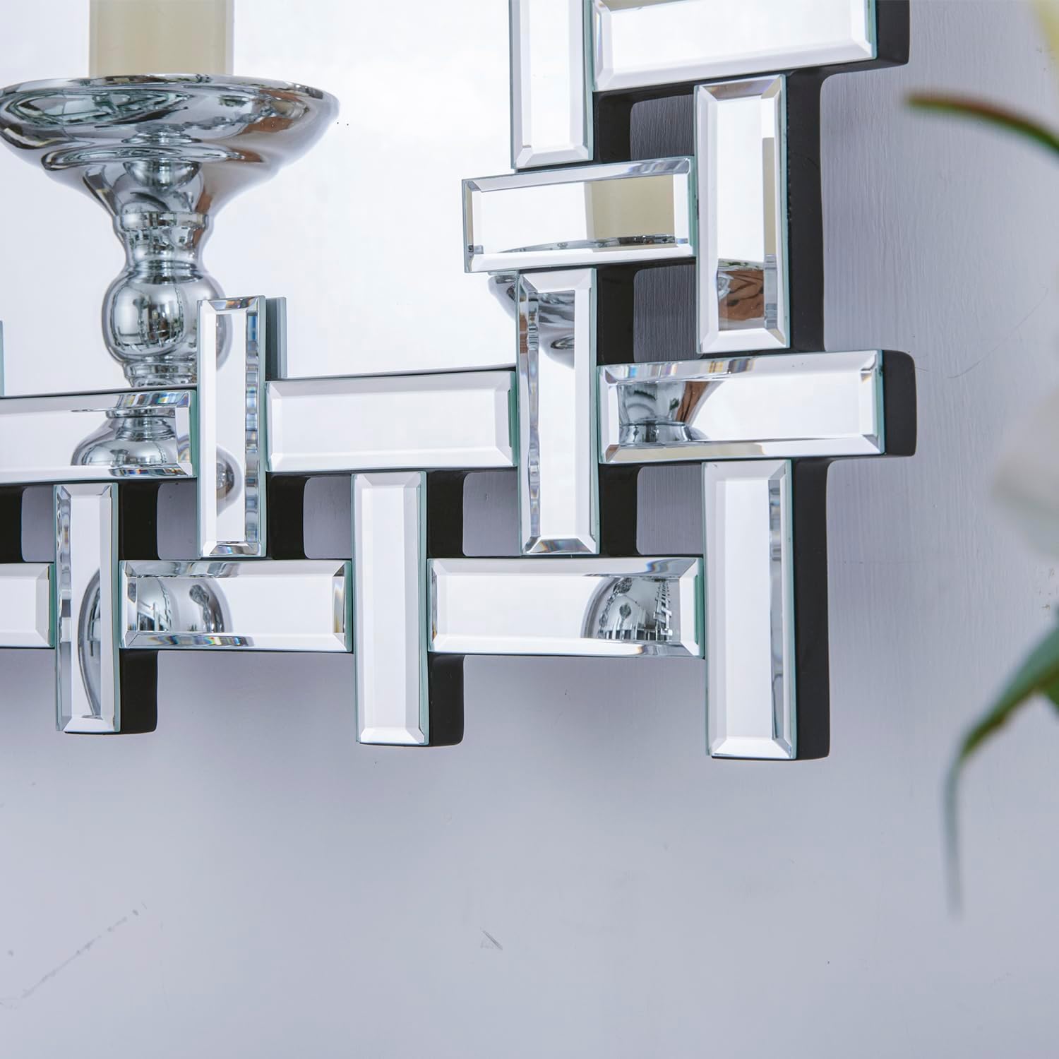 Large Decorative Wall Mirror, 40'' X 28'' Elegant Living Room Mirror with Beveled Glass Frame, Modern Accent Mirror for Entryway, Bathroom, Dining Room