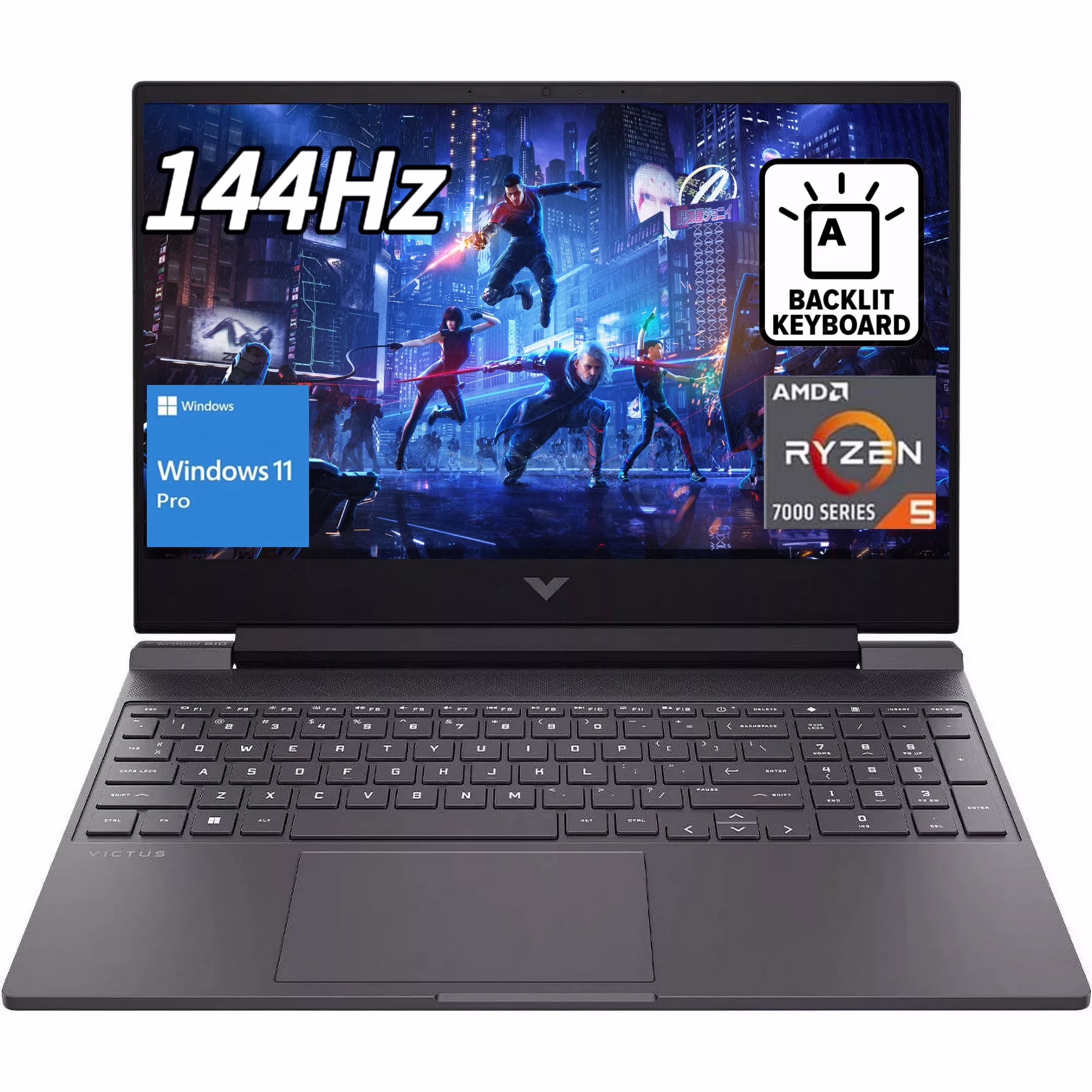 New HP Victus Gaming Laptop, 15.6 FHD 144Hz Display, Ryzen 5 7535HS, AMD Radeon RX 6550M, 32GB DDR5 RAM,1TB SSD, Wi-Fi 6, Backlit KB, Windows 11 Pro