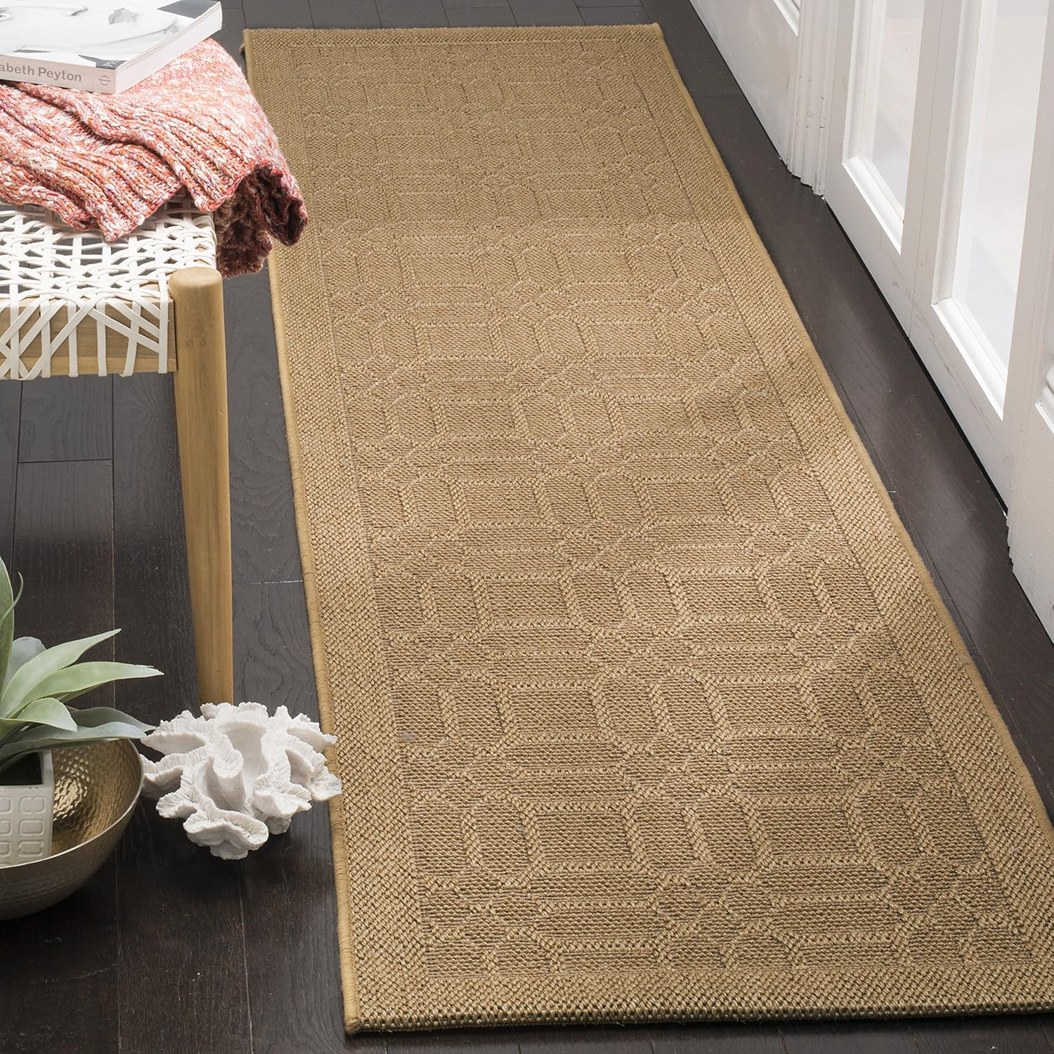 SAFAVIEH Palm Beach Collection Runner Rug - 2' x 8', Maize, Sisal & Jute Design, Ideal for High Traffic Areas in Living Room, Bedroom (PAB323M)