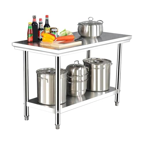 Stainless Steel Work Table Open Base, Kitchen Prep Table, 23.6